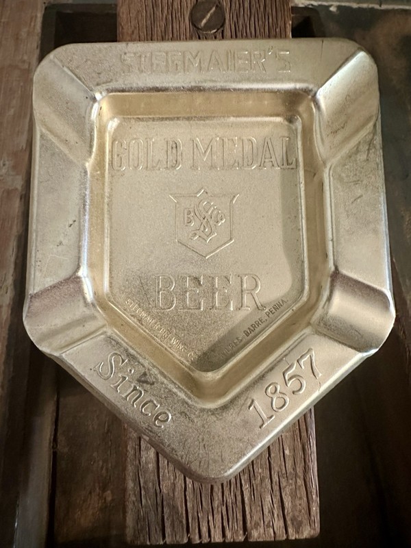 Vintage Stegmaier Beer Brewing Co Tin Ashtray Advertising