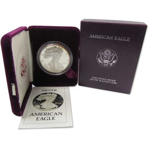 1986-S American Silver Eagle 1 oz Proof Silver Coin w/ Box & COA