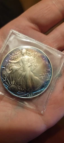 Silver S Uncirculated Quarters & Beautiful 1991 1 OZ Silver Dollar With Toning!