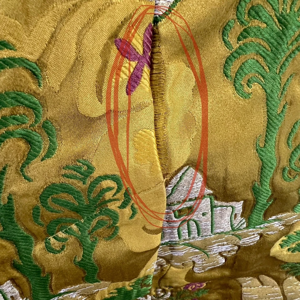 Anthropologie Leifsdottir Skirt Womens 12 Yellow Gold Tapestry Asian Brocade - Image 4 of 4