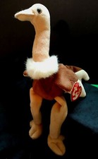 BEANIE BABIES STRETCH THE OSTRICH MINT W/ MINT TAG RARE BEANIE WITH TAG ERRORS