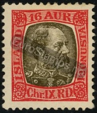 Iceland Official 1902 (AFA 21, MI 21, SC O35) Christian IX 16 aur - MH