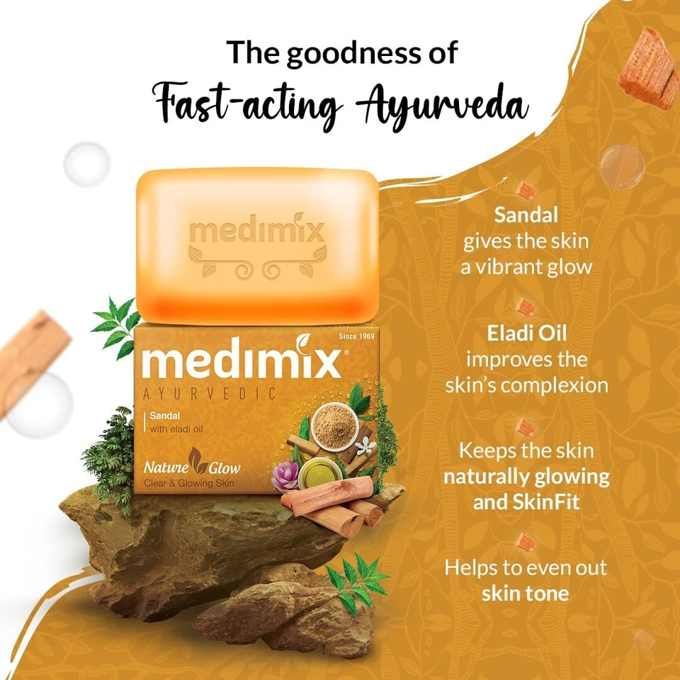 Medimix Ayurvedic Sandal Bathing Bar, 125 g (pack of 5) - Image 4 of 4