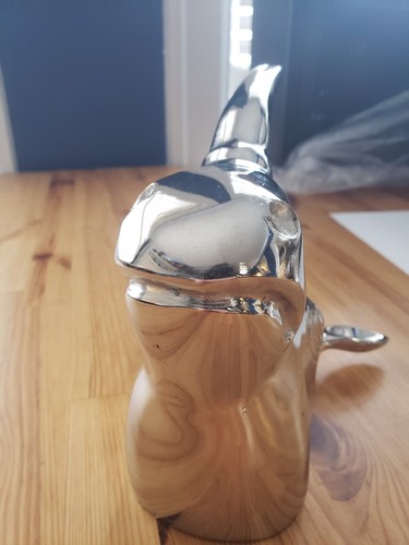 Silver Metal RHINO Wall Mounted Head Sculpture - Picture 9 of 10