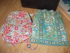 Vera Bradley 2 cotton quilted floral pink red blue green yellow backpacks #185