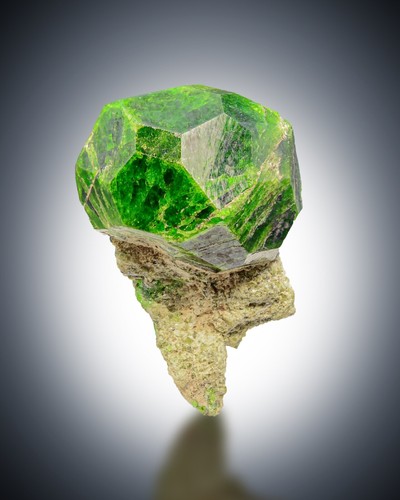 Green Demantoid Garnet on Matrix Terminated from Koh-e-Bilqis, IRN (7.3g)