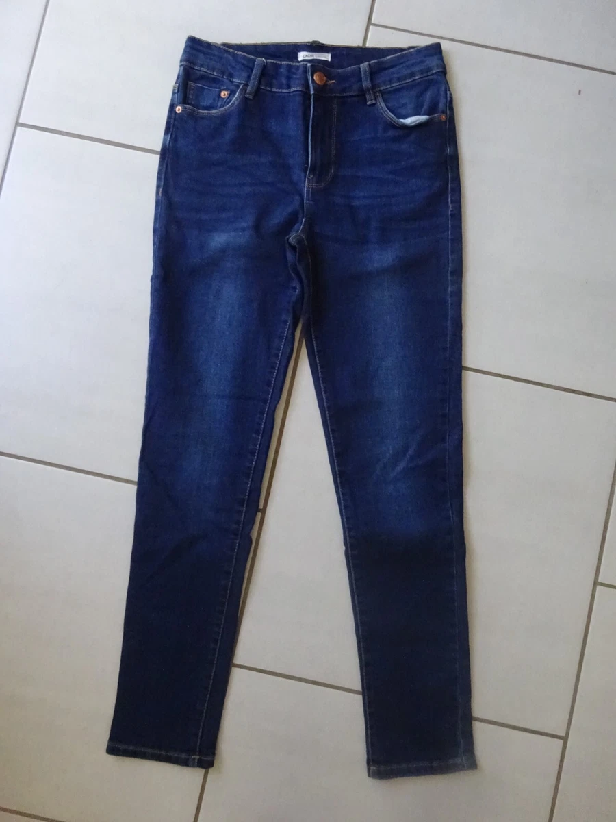 Pantalon Jean Rouge Bordeaux Stretch Cache Cache - Taille 38, Coupe Droite - Très Bon état