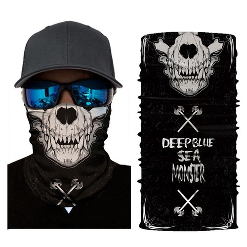 Cool Multifunctional Outdoor Sports Riding Headband Scarf Ghost Skull Face Mask - Picture 3 of 10