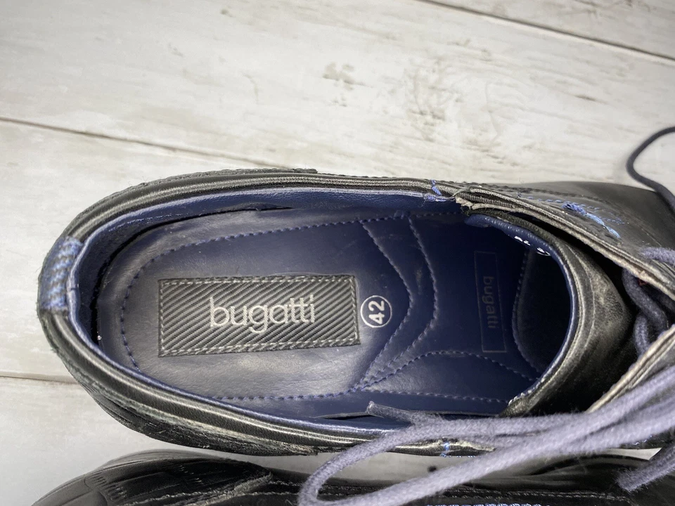 Zapatos para hombre Bugatti talla 42 zapatos de encaje negro #42 311-18801-1000 1000 Foto 2 de 4