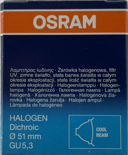 4 x Osram Titan 4000 hrs Halogen Dichroic 12V 50 Watt 51mm 10º M249 EXT F/G - Picture 3 of 9