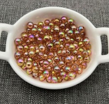 4mm 6mm 8mm CLEAR AB Rainbow Round Beads Choose Colour DIY Jewellery  UK Stock