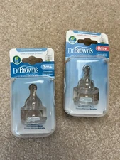 2 Dr. Brown's Natural Flow Standard Silicone Bottle Nipples, 0m, 3m+, 2 Ct Each