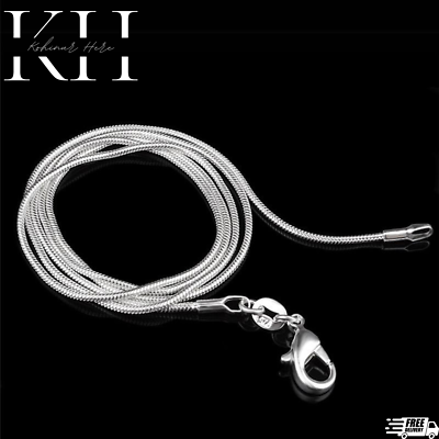WOMEN & MEN 925 Stamped Sterling Silver 1mm SNAKE Chain Necklace