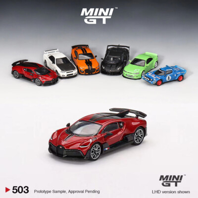 MINI GT ブガッティ ディーヴォ (レッド・メタリック) チェイスカー MINI GT 1/64 ブガッティ ディーヴォ レッドメタリック(左
