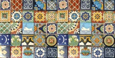 50 Assorted 2"x 2" Mexican Ceramic Tiles Handmade Hand painted SET #003