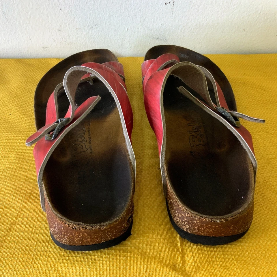 Lote de 2 pares de cuero rojo y plateado BIRKEN & BIRKI'S talla 37 Foto 3 de 4