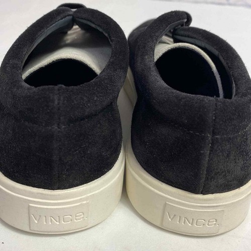 Vince black suede elastic laces minimalist slip on sneakers 6.5 - Picture 3 of 6