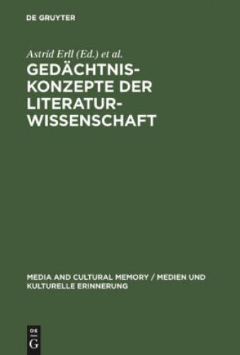 Thumbnail - Gedächtniskonzepte Der Literaturwissenschaft Theoretische Grundlegung