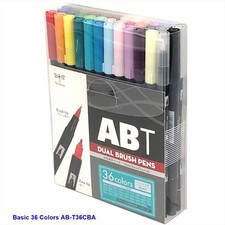 TOMBOW ABT Dual Brush Pens Blendable 2 tips Basic Colors 36-Piece-Set AB-T36CBA