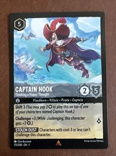 Disney Lorcana Captain Hook Thinking A Happy Thought 017/204 Non-holo