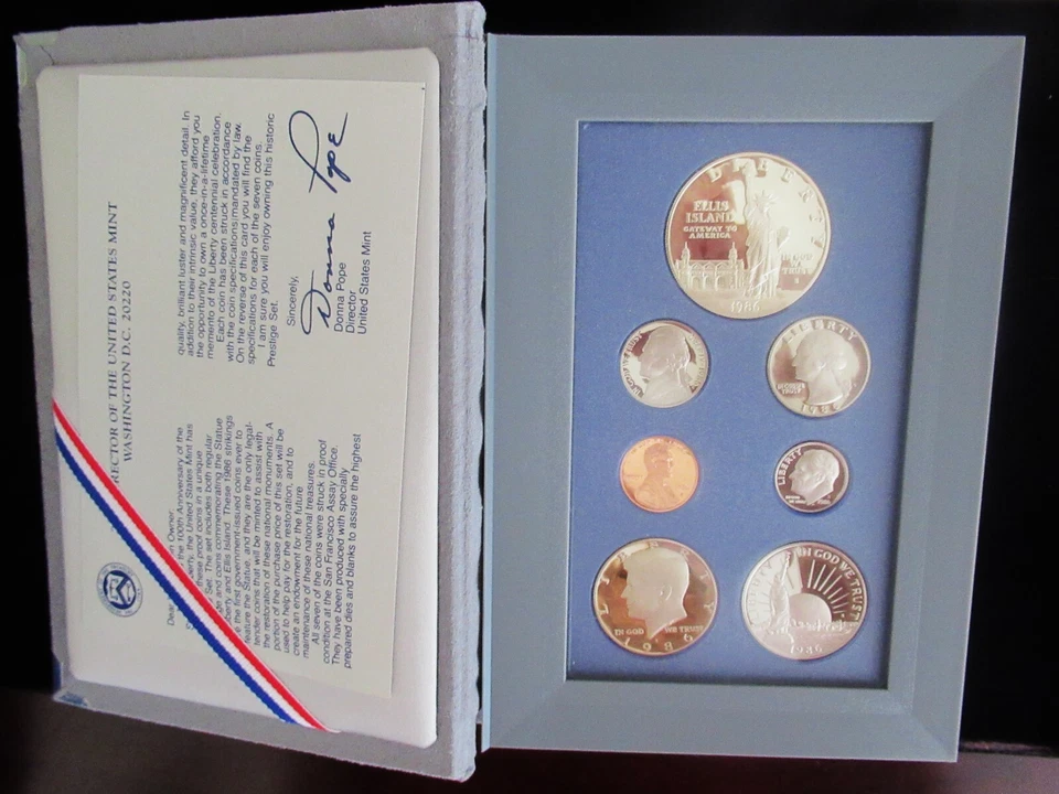 1986 Prestige Proof Set US Mint Complete Original Box CoA - Image 3 of 4