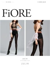 FIORE JULIE 3D PATTERNED TIGHTS PANTYHOSE COLOR BLACK 3 SIZES