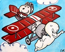 CORBELLIC CASPER FLYING 16X20 LARGE CARTOON COLLECTIBLE OFFICE KIDS ARTWORK
