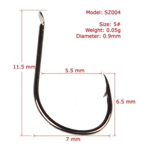 Lot 200pcs Fishing Hooks Black High Carbon Steel Offset Barbed Bait Hooks 2#-15# - Picture 13 of 23