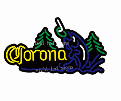 10'' Corona Fishing Get Hooked Beer Vivid LED Sign Light Lamp Cute Neon Bar Decor