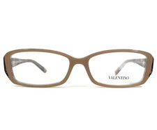 Valentino Eyeglasses Frames V2605 282 Taupe Clear Pink Lace Rectangle 52-15-130