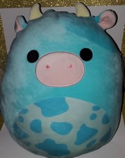 Squishmallow 16" Tuluck the Blue Cow 2023 Ultra Rare Kellytoy NEW WITH TAGS NWT