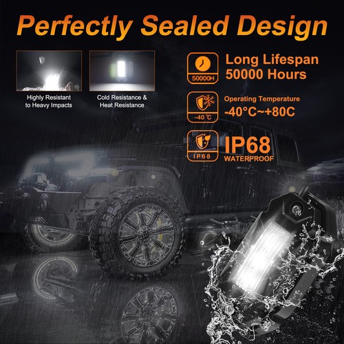 8Pcs White LED Rock Light Pods Underbody Glow Lamp Offroad SUV Pickup Truck UTV - Picture 4 of 9