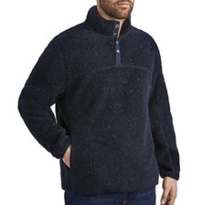 Member  s Mark Men  s Alpine Sherpa Quarter Snap Closure Pullover Navy Speckle