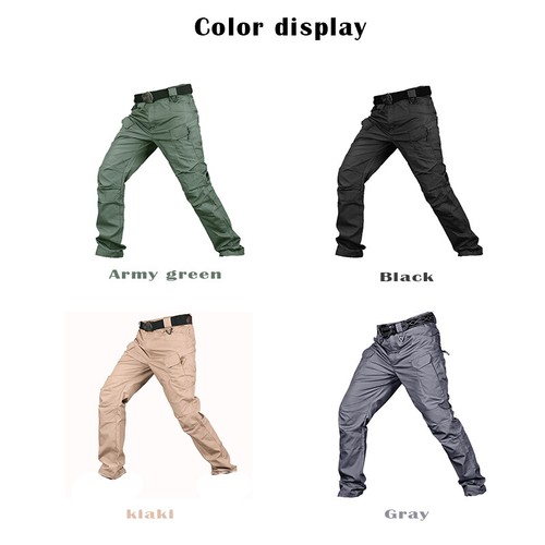 Mens Cargo Work Pants Water Resistant Elastic Tactical Trousers Combat Workwear - Picture 17 of 28