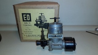 Vintage E.D. MK II Viking R/C Diesel Twin Ball Race 4.9cc Model Boat Engine.