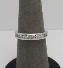 1/2CT Natural Round Diamond Anniversary Bridal Wedding Band Ring 14K White Gold