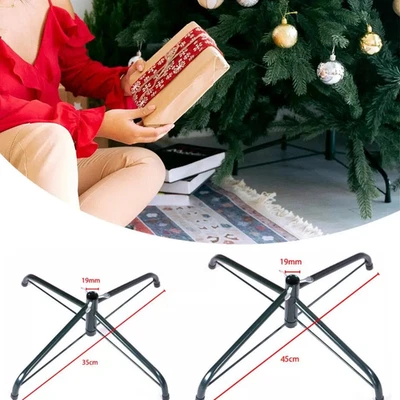 HEAVY DUTY 45/35CM/17IN METAL CHRISTMAS TREE STAND FOLDING XMAS TREE HOLDER BASE