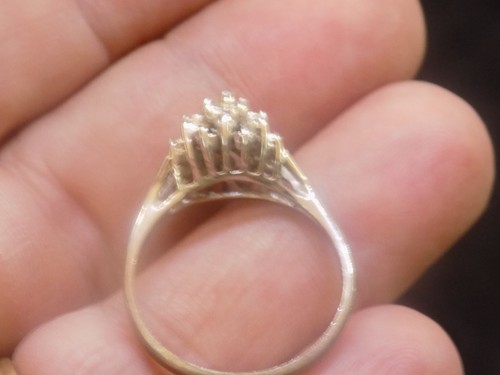 Anello Vintage 14KT GE Espo Cupola Zircone Trasparente Misura 9 (523) - Foto 3 di 4