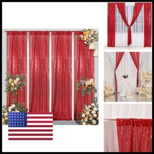 Juya Delight Red Sequin Backdrop Curtain4Pcs 2Ftx8Ft Glitter Backdrop Curtain