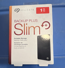 Seagate Backup Plus Slim 1TB Black Portable External HDD for PC & Mac