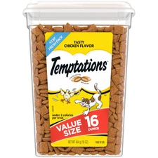 TEMPTATIONS Classic Crunchy and Soft Cat Treats Tasty Chicken Flavor, 16 Ounc...