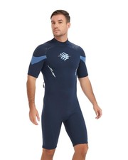 Shorty Wetsuits for Men, 3mm Back Zip Neoprene Shorty Diving Suits Keep Warm ...