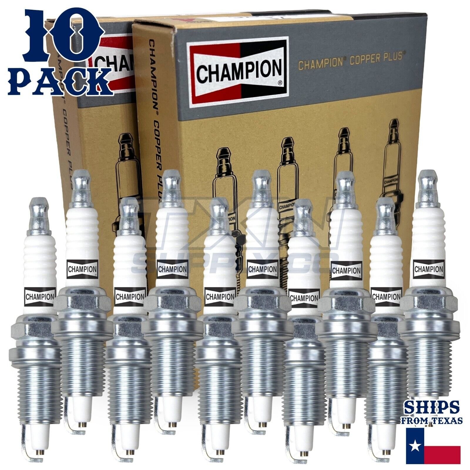 10 Pack Champion Copper Plus Spark Plugs 2004-2006 Dodge Ram 1500 8.3L V10