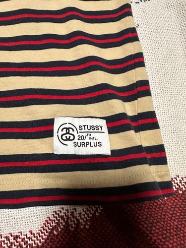 00s Old Stussy Surplus Border T-Shirt 20th Anniversary 90s - Bild 3 von 7