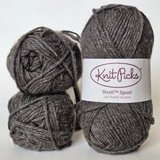 Knit Picks Stroll Sport yarn Jack Rabbit Heather #25057, Lot of 3 Wool/Nylon 50g