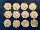 1964 Kennedy Half Dollars Lot Of 12  Circulated  90% Silver
