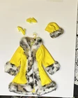 Mod Vintage Barbie "Great Coat" #1459 Complete Yellow w Fur 1970 Mattel Nice