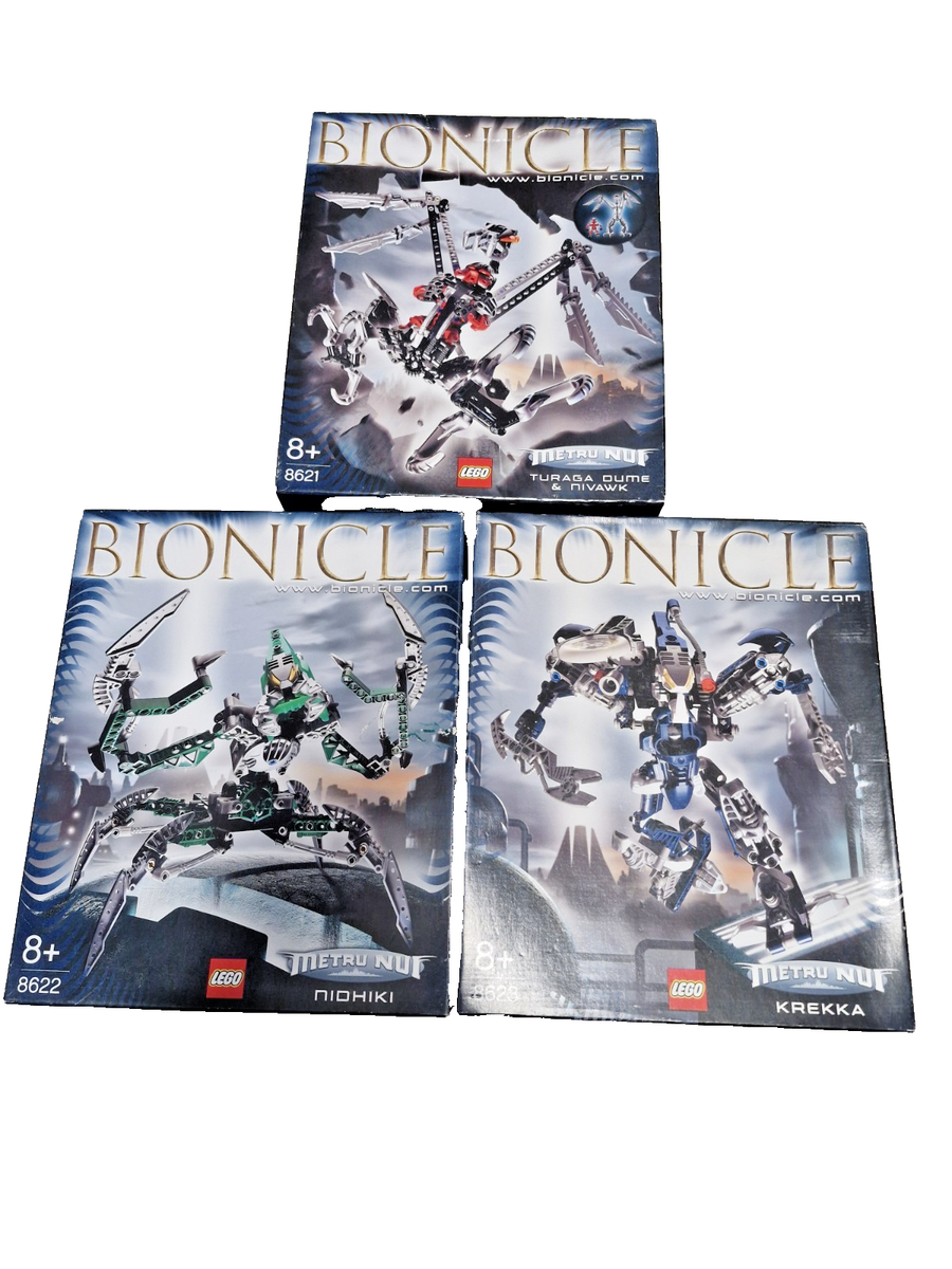 LEGO Bionicle Krekka Dume Nivawk Nidhiki 8621 8622 8623 Metru Nui