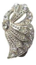 Rhinestone Dress Clip Vintage Art Deco Antique