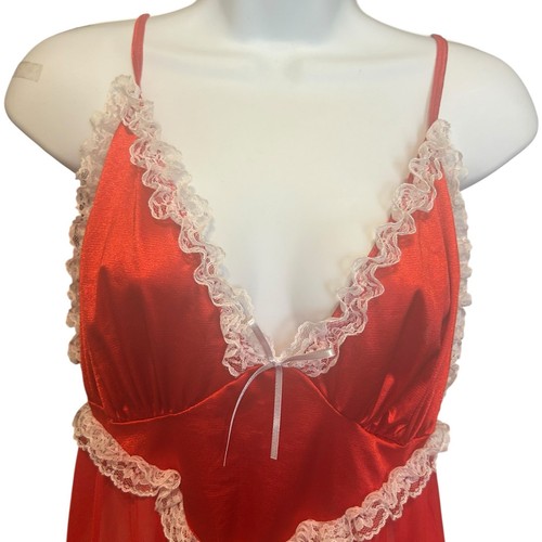 Lencería Babydoll de Encaje Y2K Escante para Mujer 3X Roja Transparente Coqueta Romántica Íntima - Imagen 9 de 10
